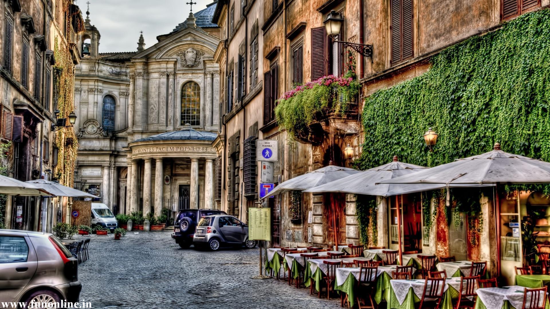 1920x1080 Old street in Rome wallpaper and image, picture, photo