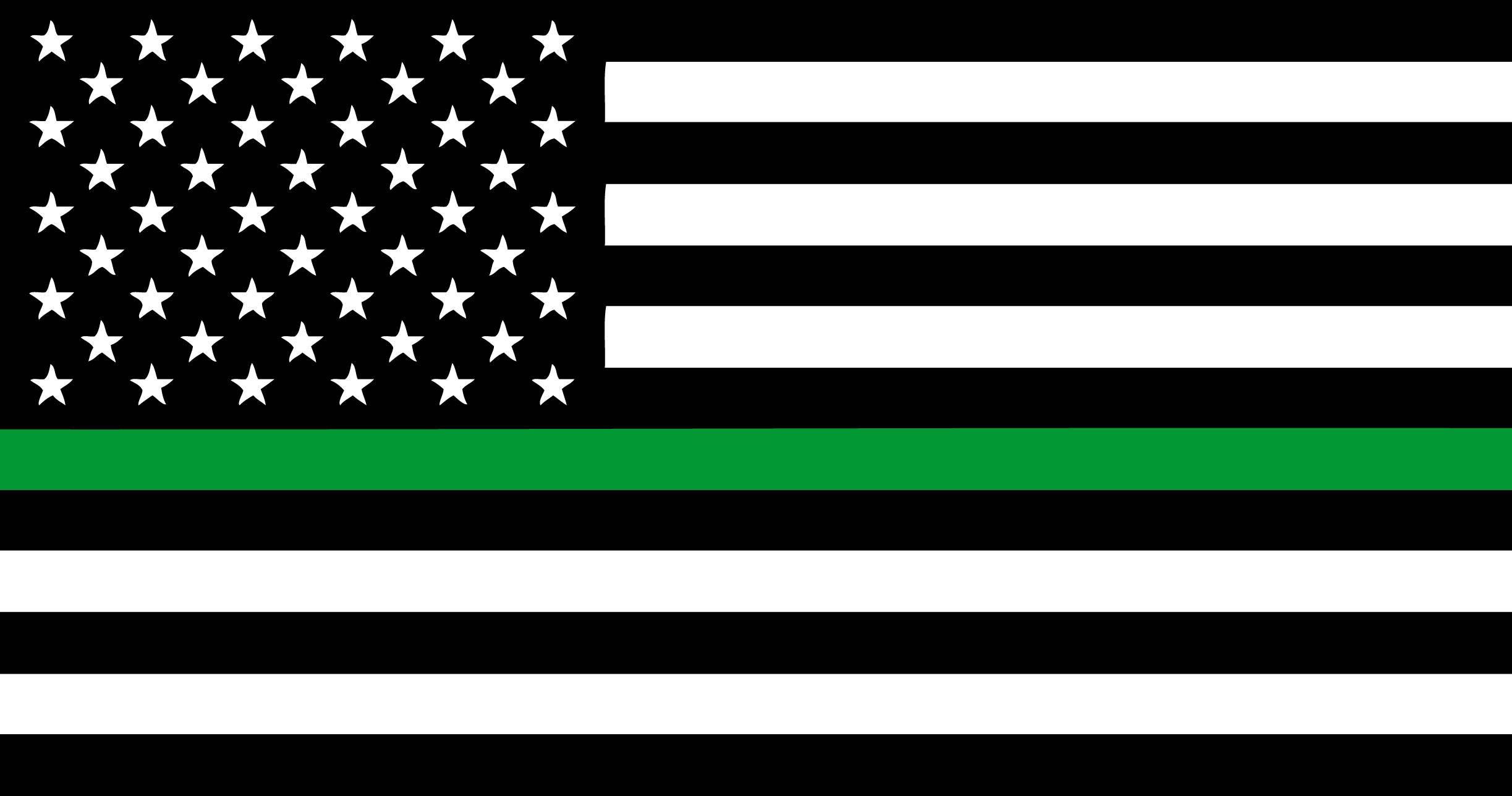 Thin Green Line Flag Wallpaper
