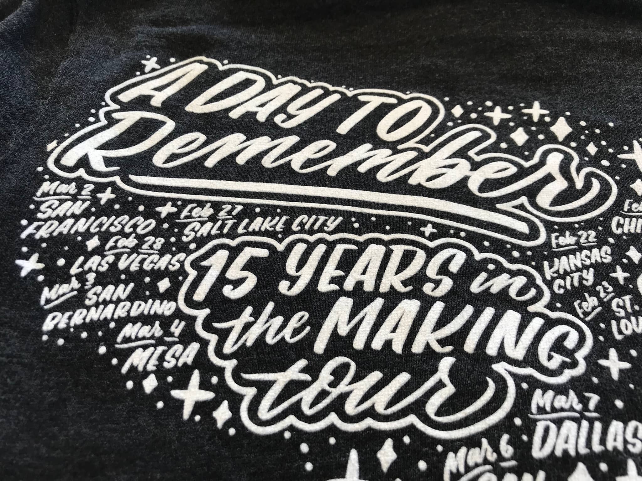 2048x1536 A Day To Remember 15 Year Tour Hoodie Hand Lettered