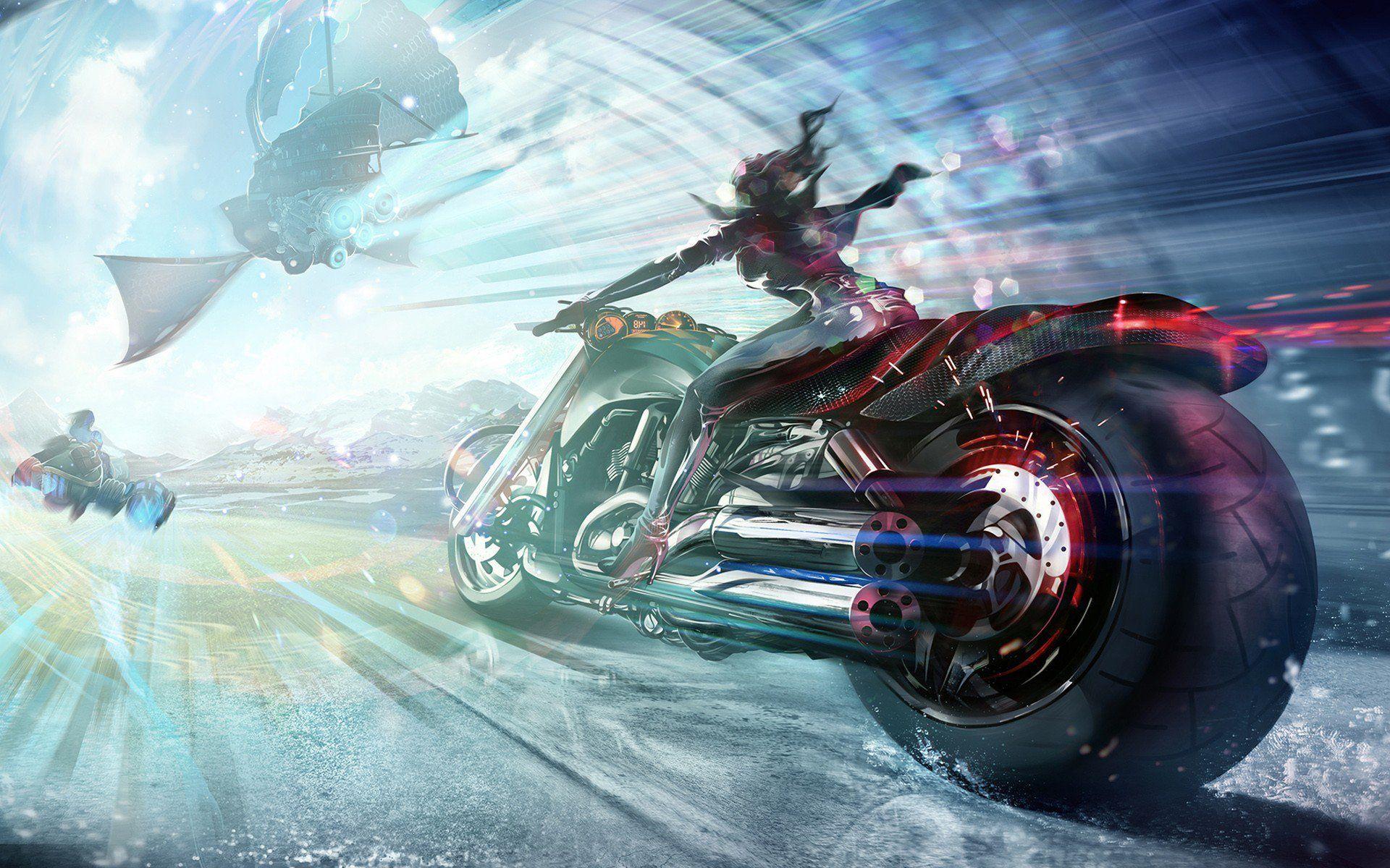 1920x1200 Fantasy Girl Bike, HD Fantasy Girls, 4k Wallpaper, Image