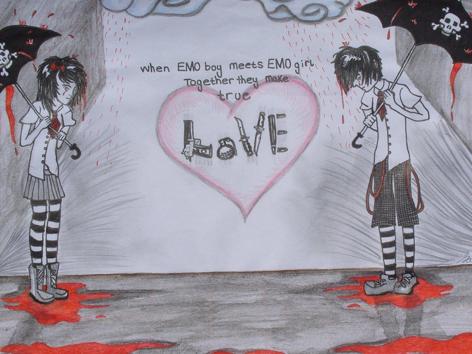 1600x1200 Emo Heart Drawings.. Broken Heart Boy Emo Love Anime Drawings Text Image Music 353172. Emo Picture, Emo, Emo Love