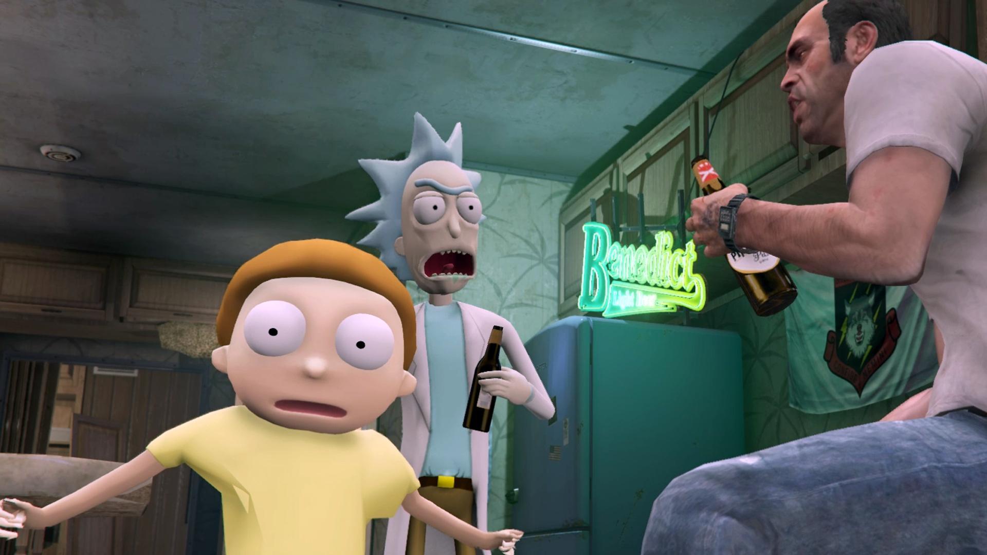 1920x1080 Rick and Morty with Trevor Philips from GTA 5 : rick_and_morty