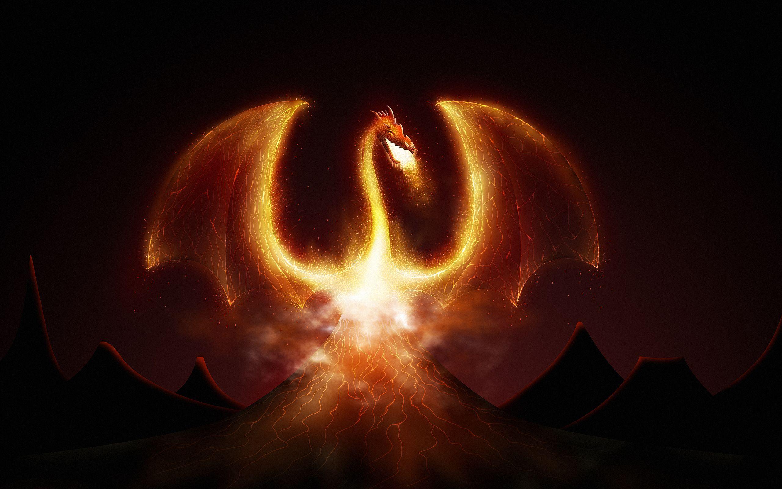 2560x1600 Dragon Fire Wallpaper