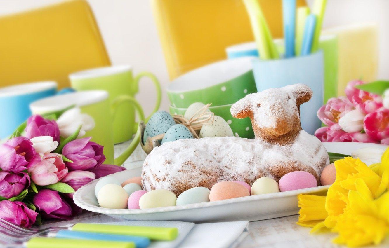 1332x850 Wallpaper flowers, eggs, spring, Easter, flowers, spring, cupcake, Easter, eggs, decoration, Happy image for desktop, section праздники