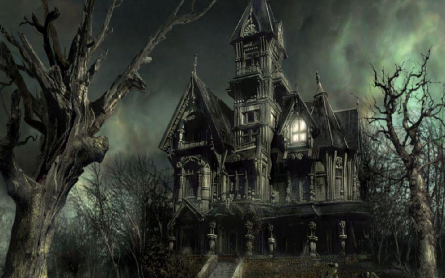 1440x900 Animated Haunted House HD Wallpaper