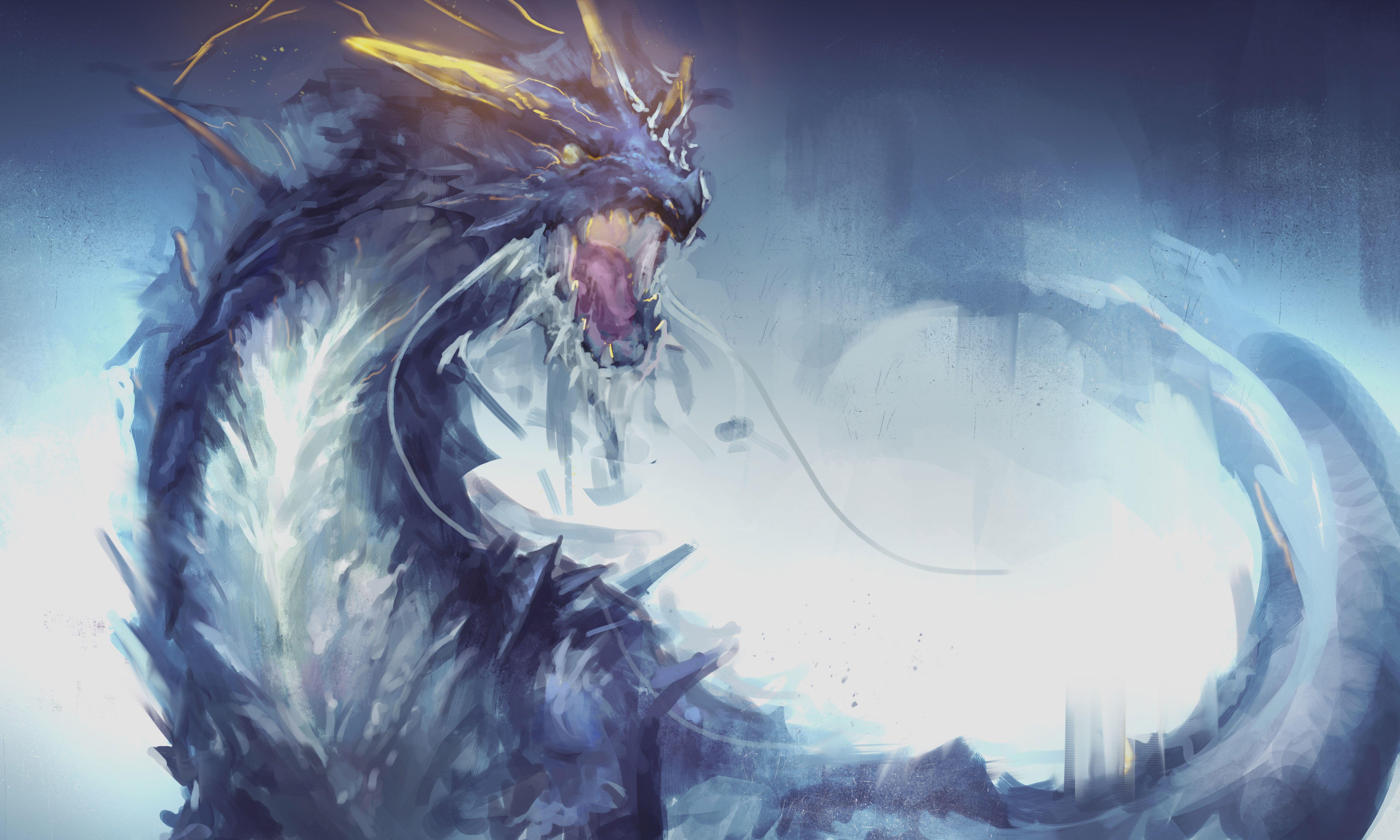 5844x3508 Dragon Painting Wallpaper, HD Artist 4K Wallpaper, Image, Photo and Background