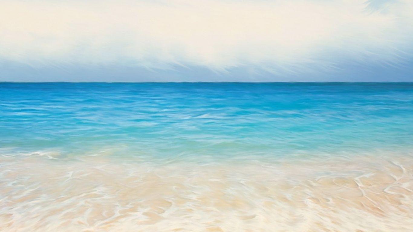 1366x768 Sea painting Desktop wallpaper 1366x768