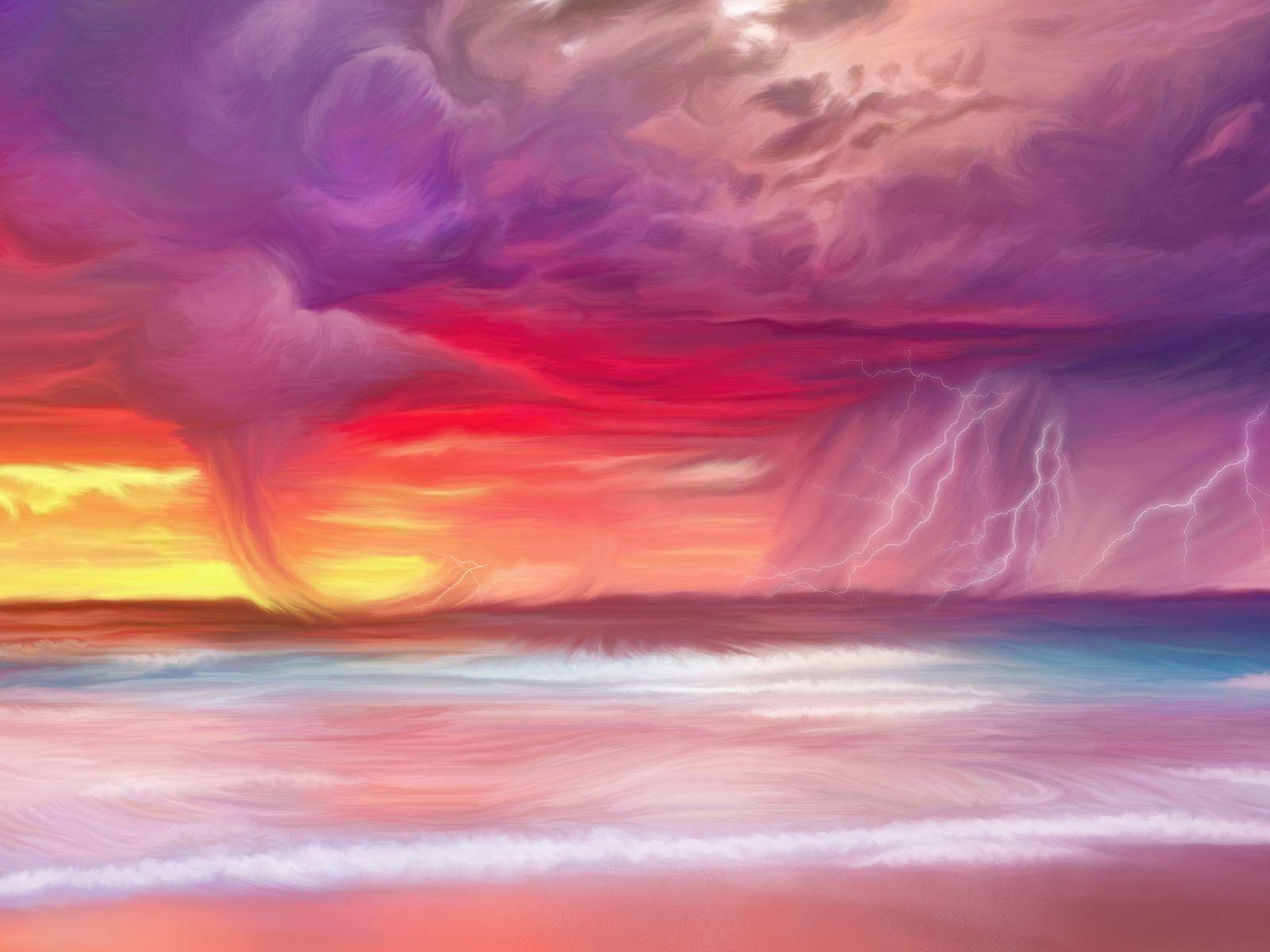 1600x1200 Ocean Storm Sea Painting 1600x1200 Resolution HD 4k Wallpaper, Image, Background, Photo and Picture