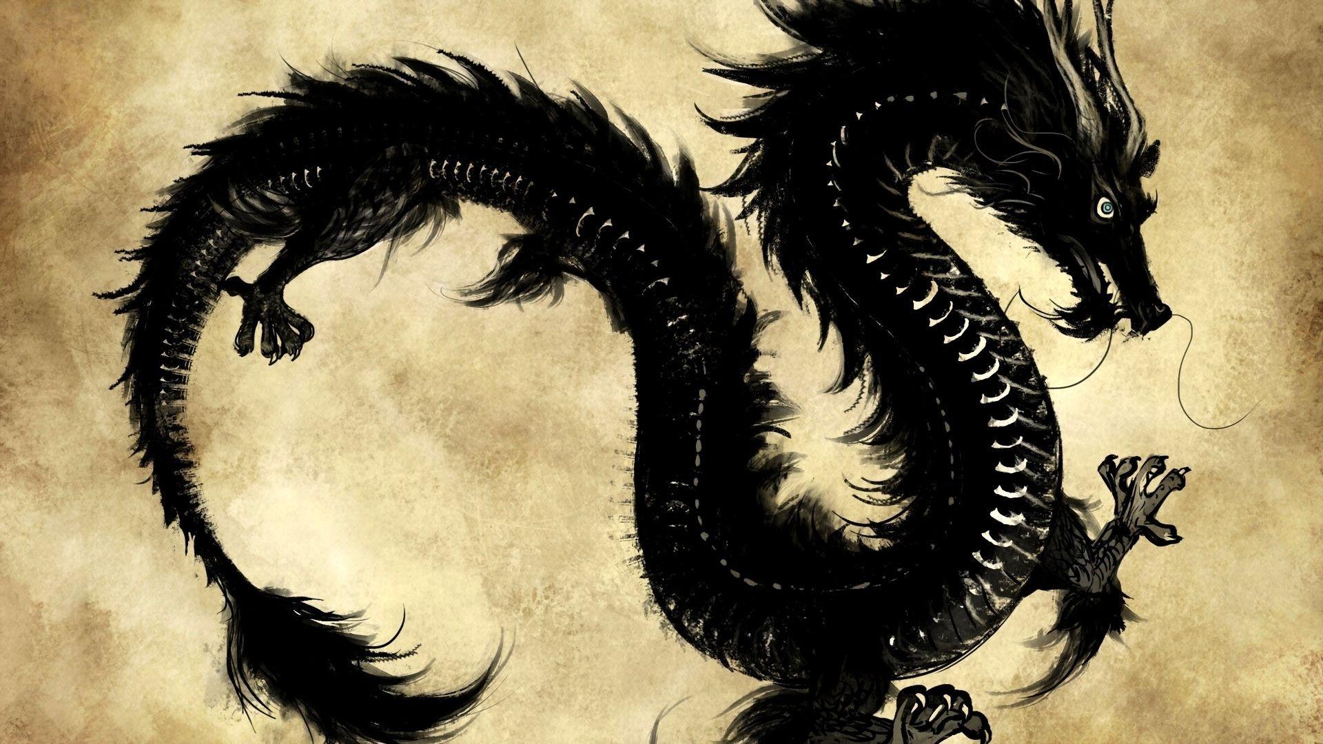 1920x1080 Chinese Dragon Painting Wallpaper