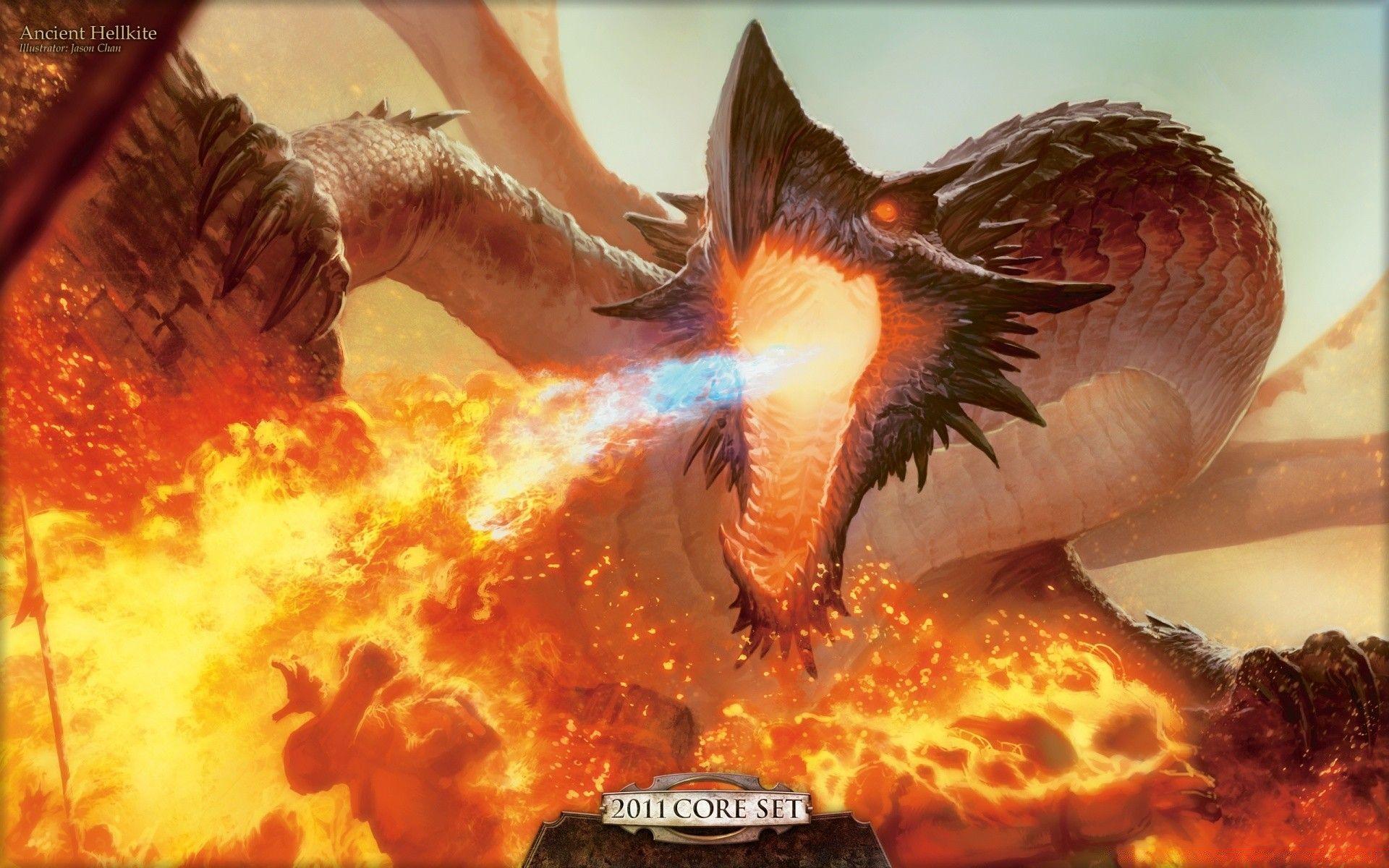 1920x1200 Fire Dragon Painting