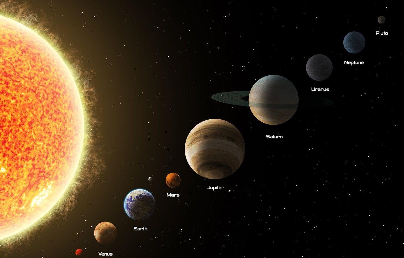 1332x850 Wallpaper Saturn, Earth, Neptune, Venus, Uranus, Jupiter, Mars and Mercury. image for desktop, section космос