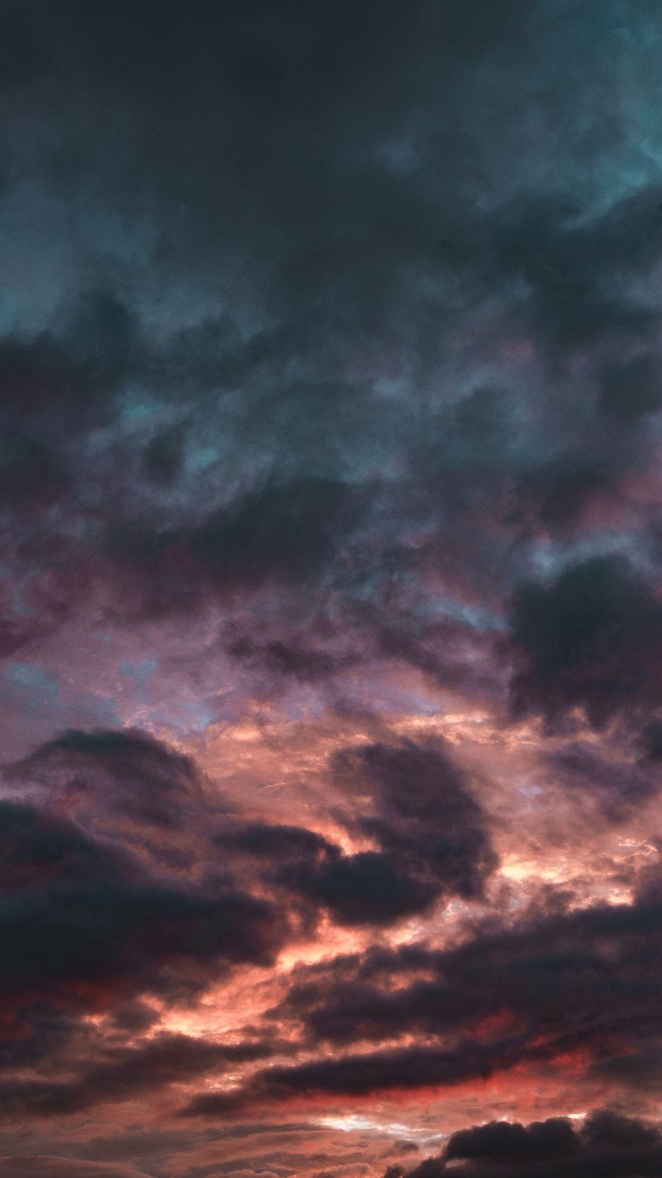 938x1668 Wallpaper Clouds, Sky, Cloudy, Dark, Light HD Wallpaper