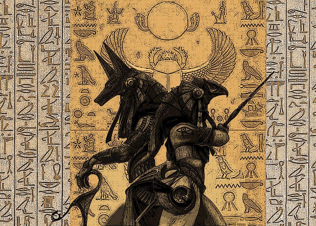 1058x756 Anubis and Osiris