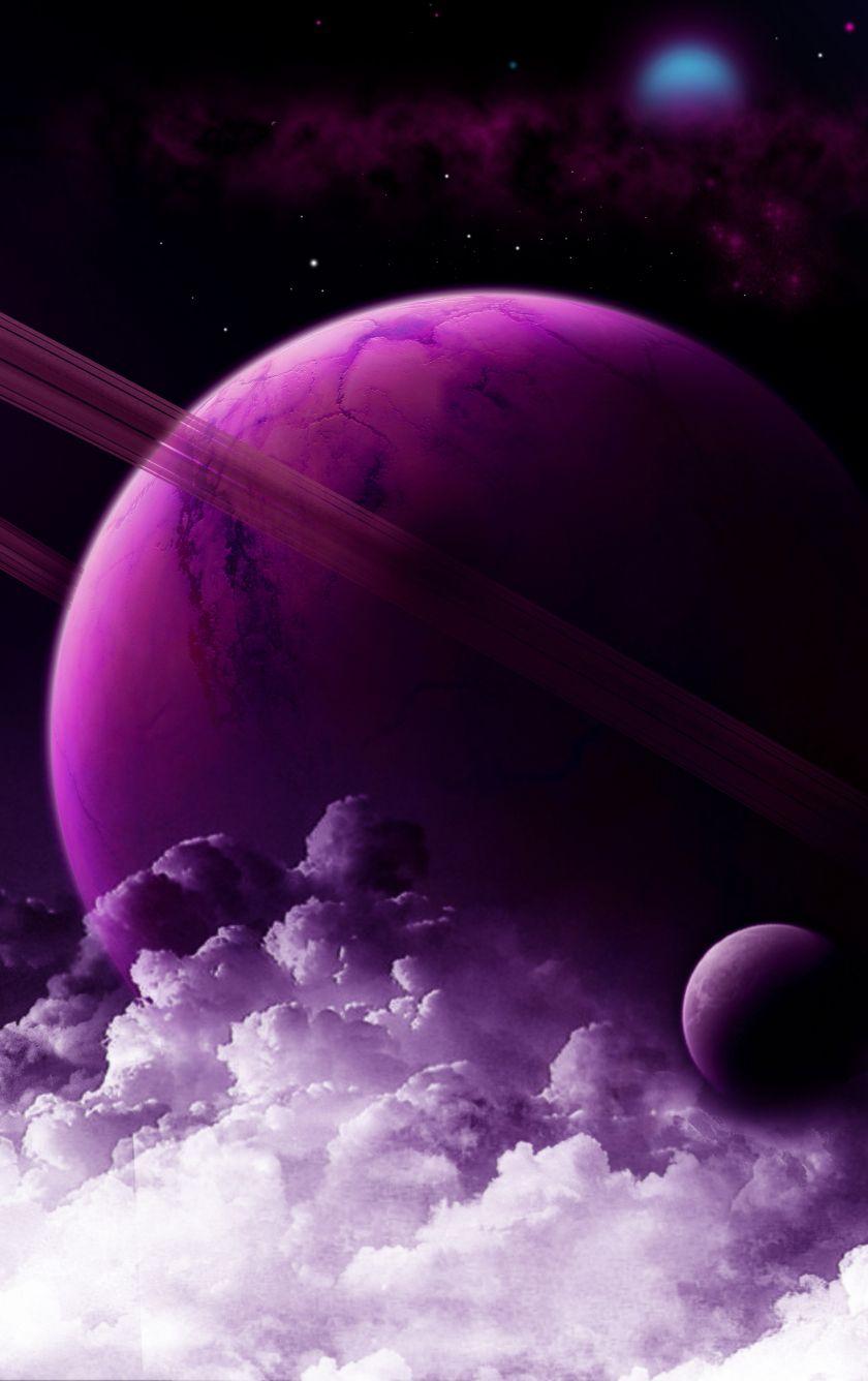 840x1336 Download 840x1336 wallpaper planet ring, purple clouds, fantasy, space, art, iphone iphone 5s, iphone 5c, ipod touch, 840x1336 HD image, background, 23145