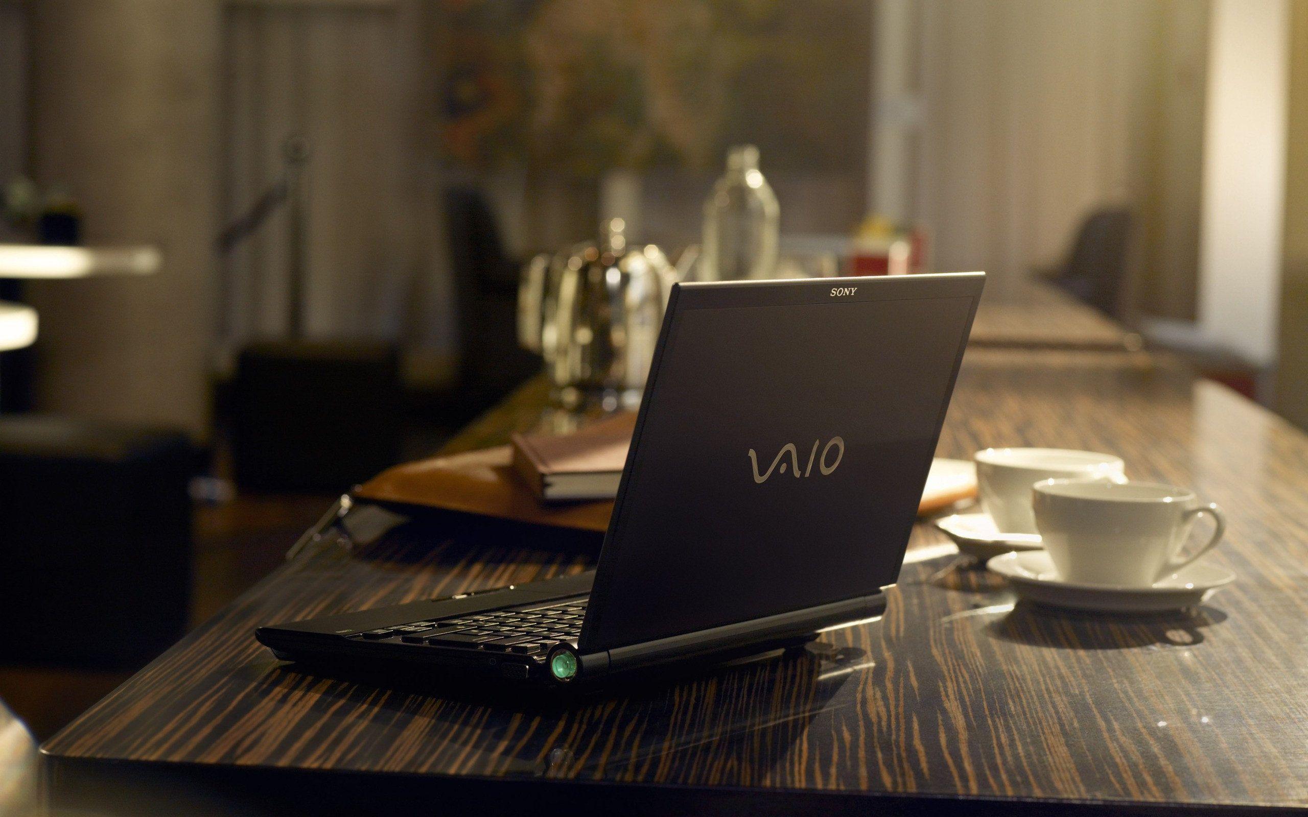 2560x1600 Sony Vaio on the table wallpaper .