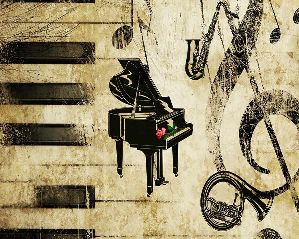 1000x800 Free Shipping Custom 3D Music Bar Wallpaper Rose Piano Retro Background Wall Living Room Decoration Mural Cheap Cafe Wallpaper. Wallpaper