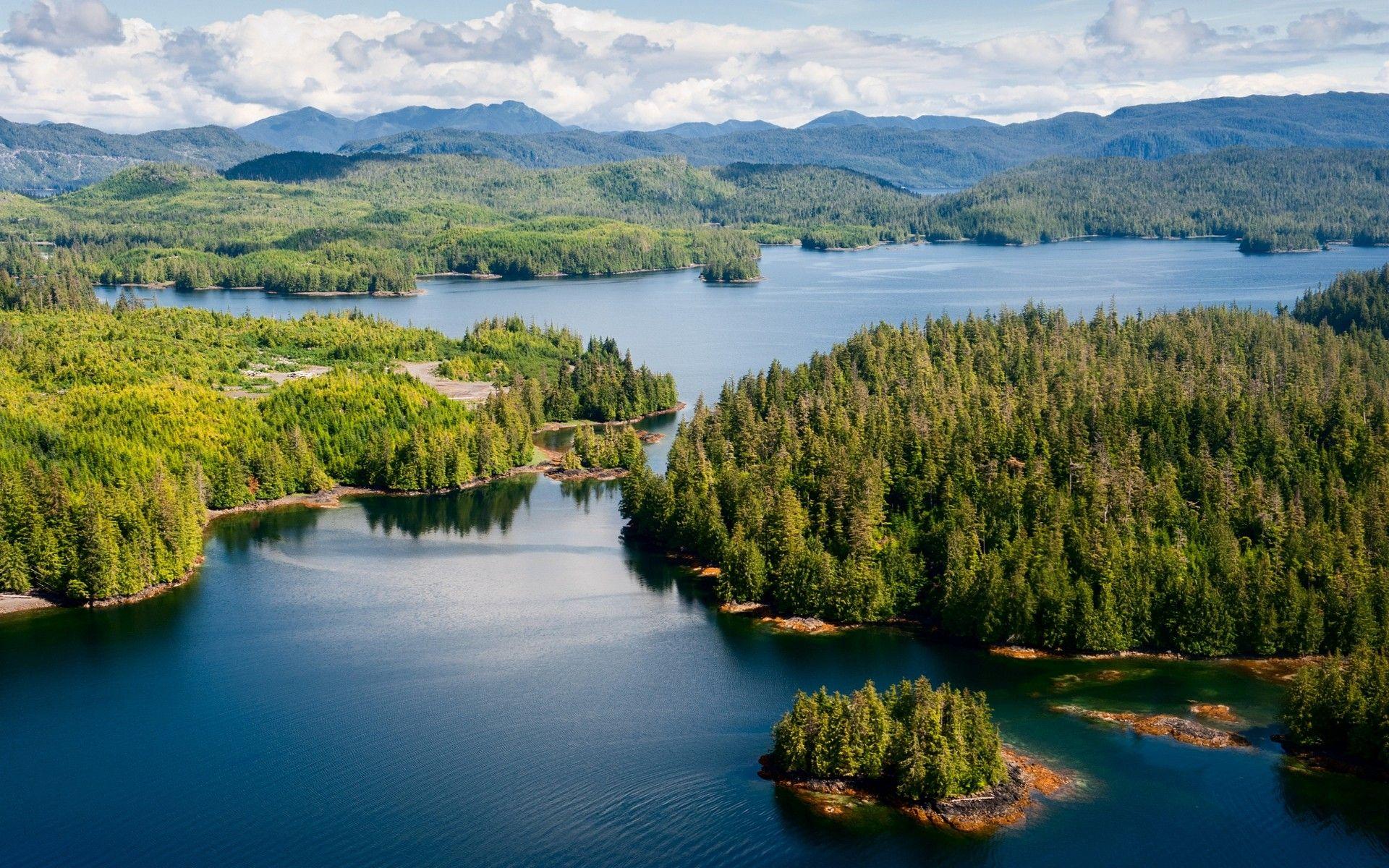 1920x1200 #trees, #landscape, #clouds, #nature, #water, #mountains, #lake, #island, #forest, #blue, #spring, #aerial view, #Alaska, wallpaper. Mocah.org HD Desktop Wallpaper