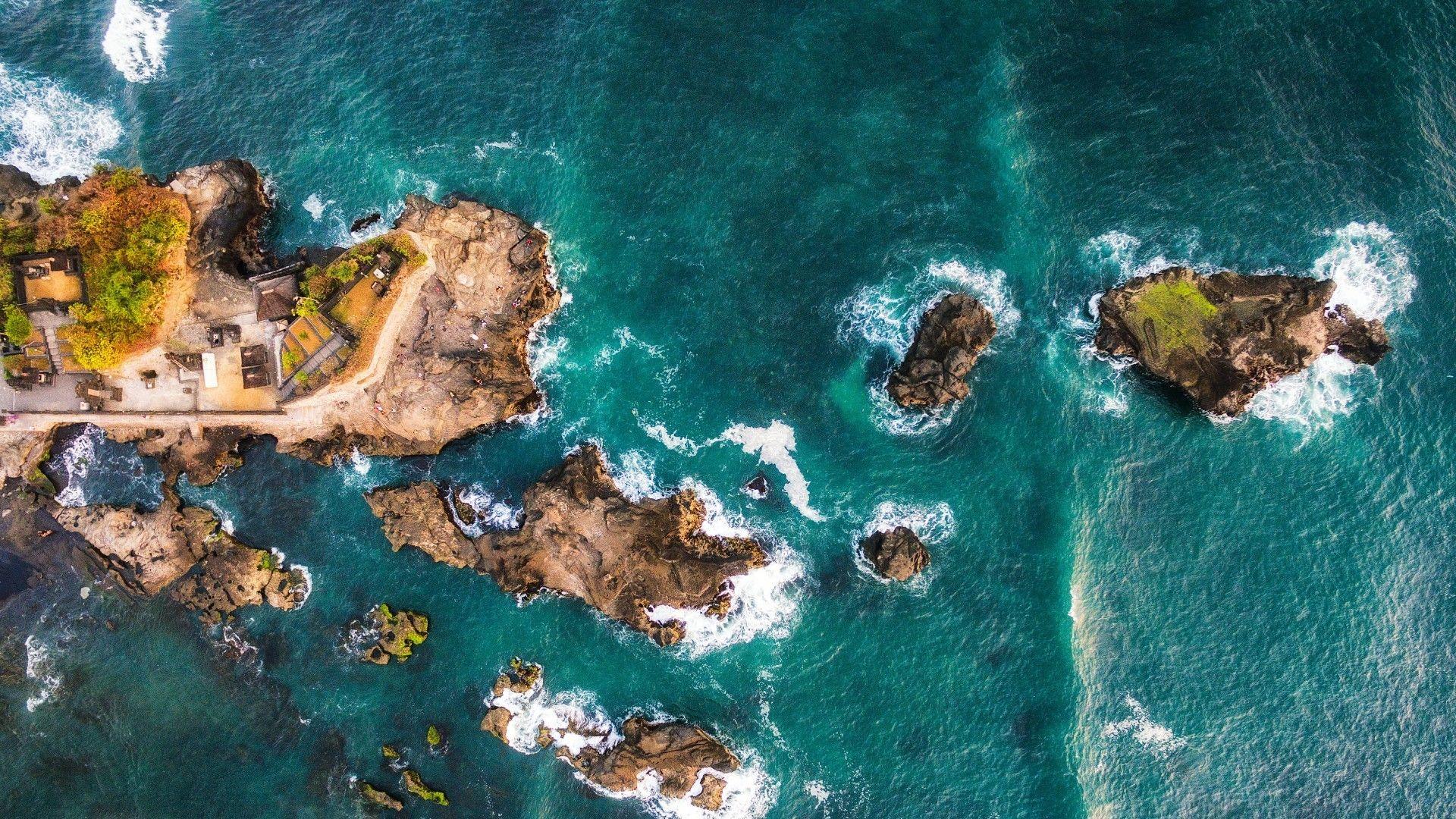 1920x1080 Download 1920x1080 Indonesia, Bali, Island, Top View, Ocean Wallpaper for Widescreen