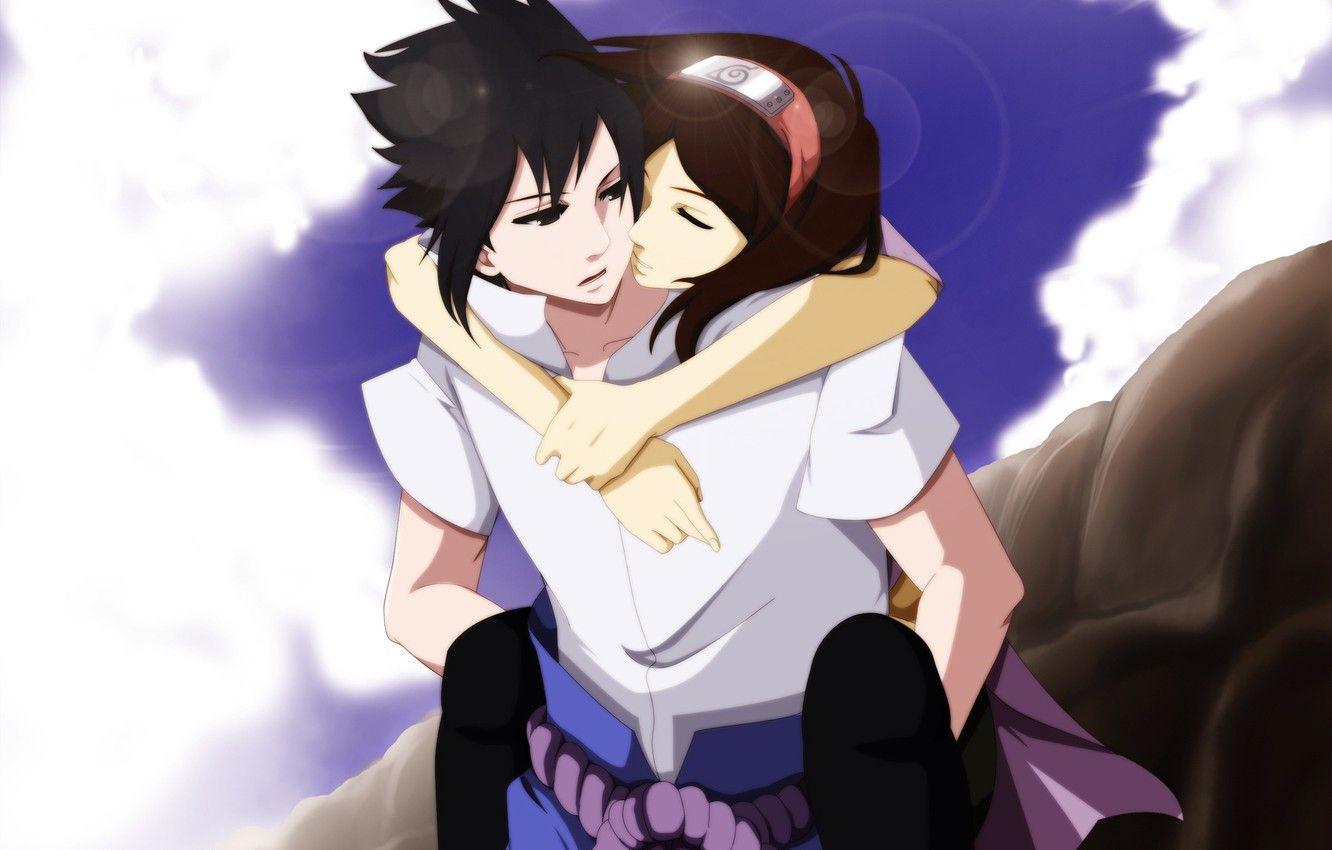 1332x850 Wallpaper the sky, girl, rocks, Sasuke, Naruto, Uchiha image for desktop, section прочее