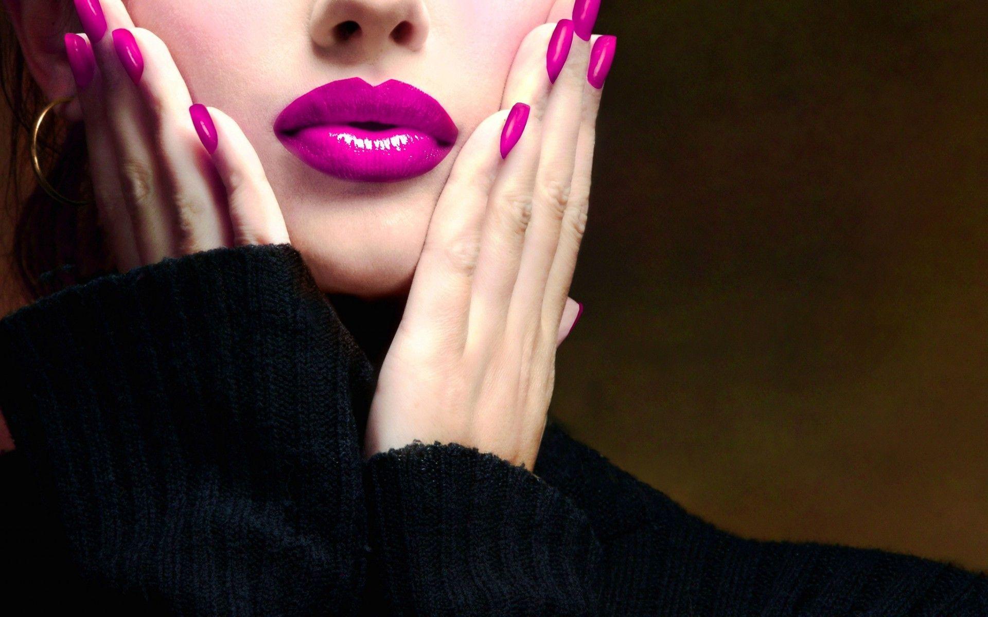 1920x1200 Pink Lips Wallpaper