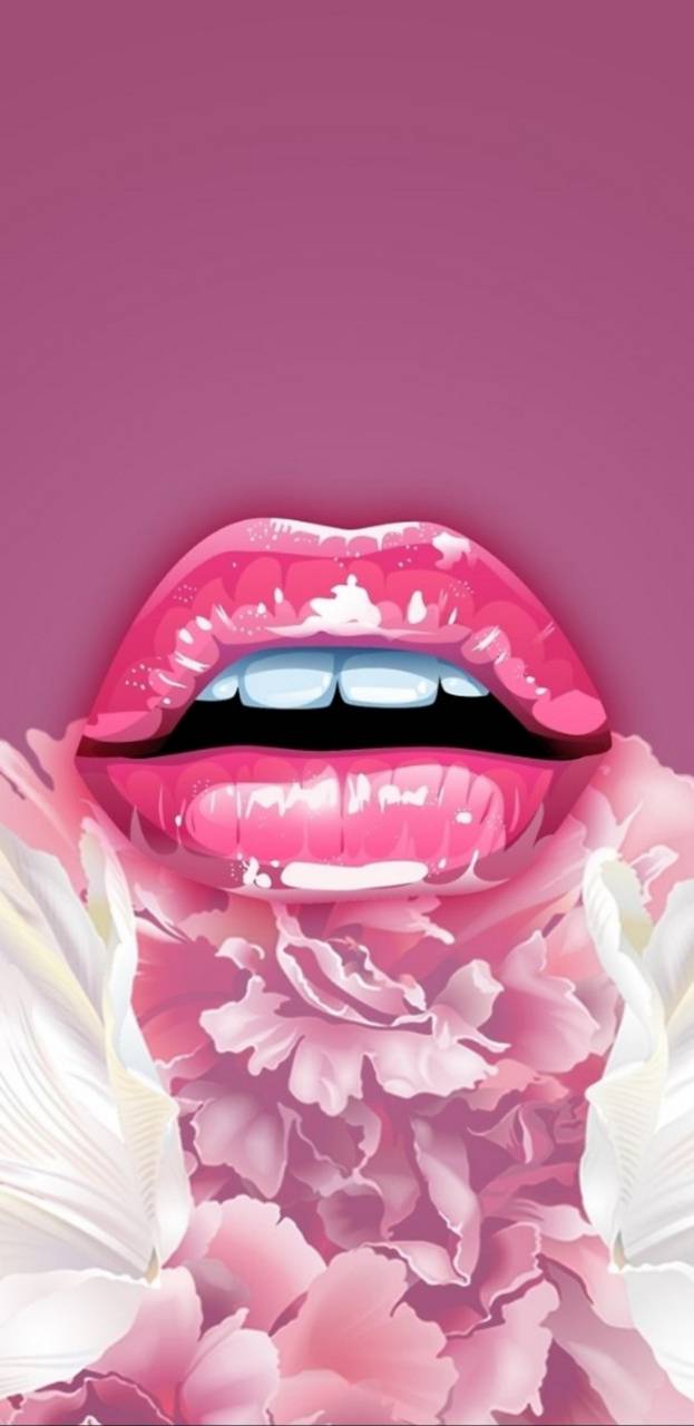 623x1280 Pink Lips wallpaper
