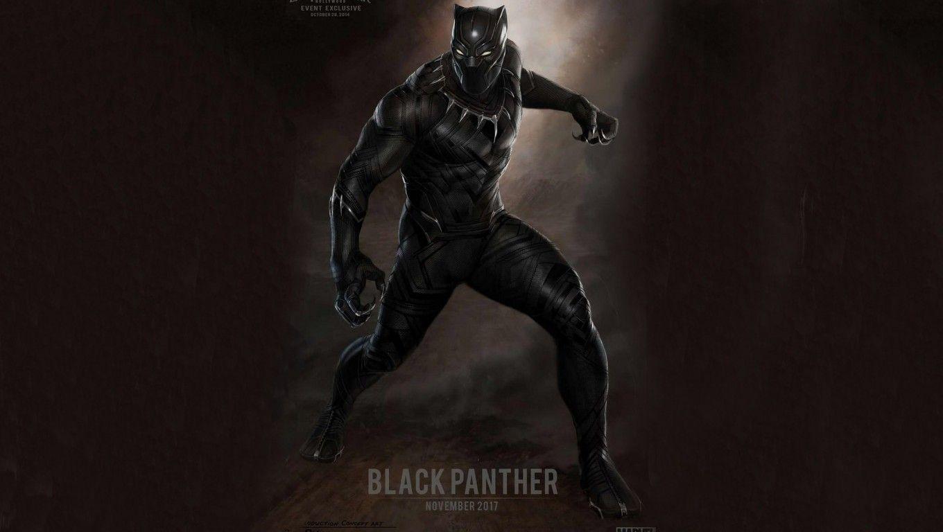 1360x768 Black Panther HD Wallpaper