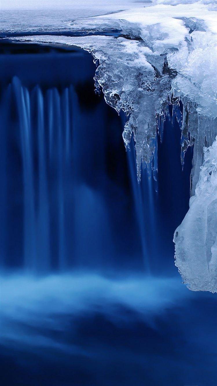 750x1334 Nature Frozen Ice Waterfall iPhone 8 Wallpaper Free Download