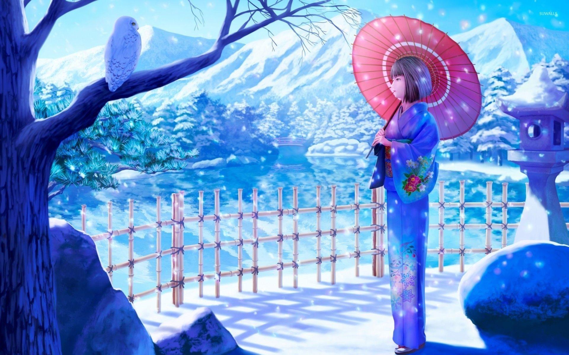 1920x1200 Winter Anime Wallpaper