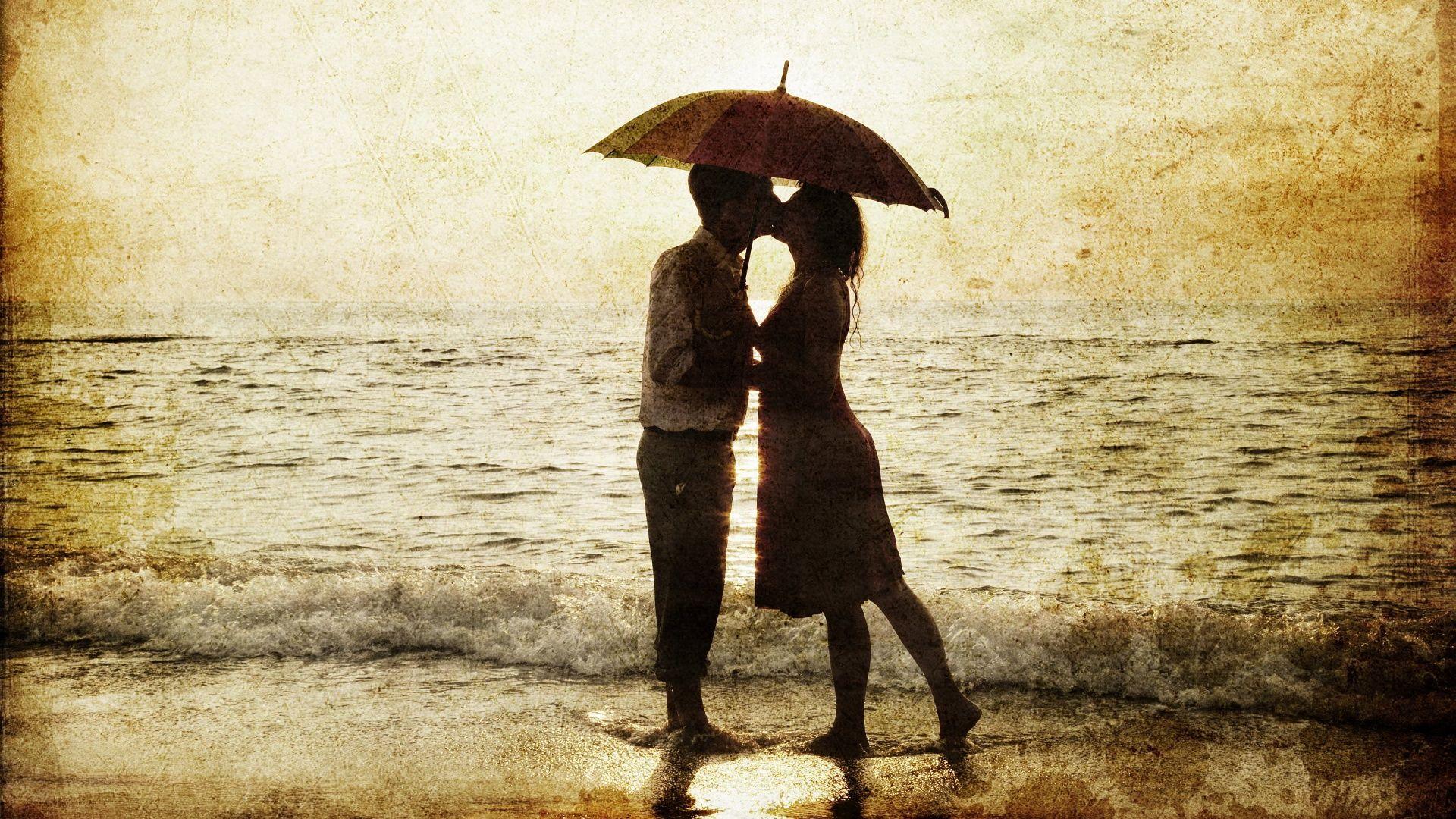 1920x1080 Download 1920x1080 HD Wallpaper couple rain sea romantic vintage, Desktop Background HD
