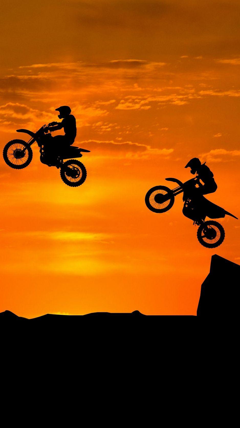 938x1668 Motorcyclist, silhouettes, trick, hill. Moto wallpaper, Motorcycle wallpaper, Motocross photography