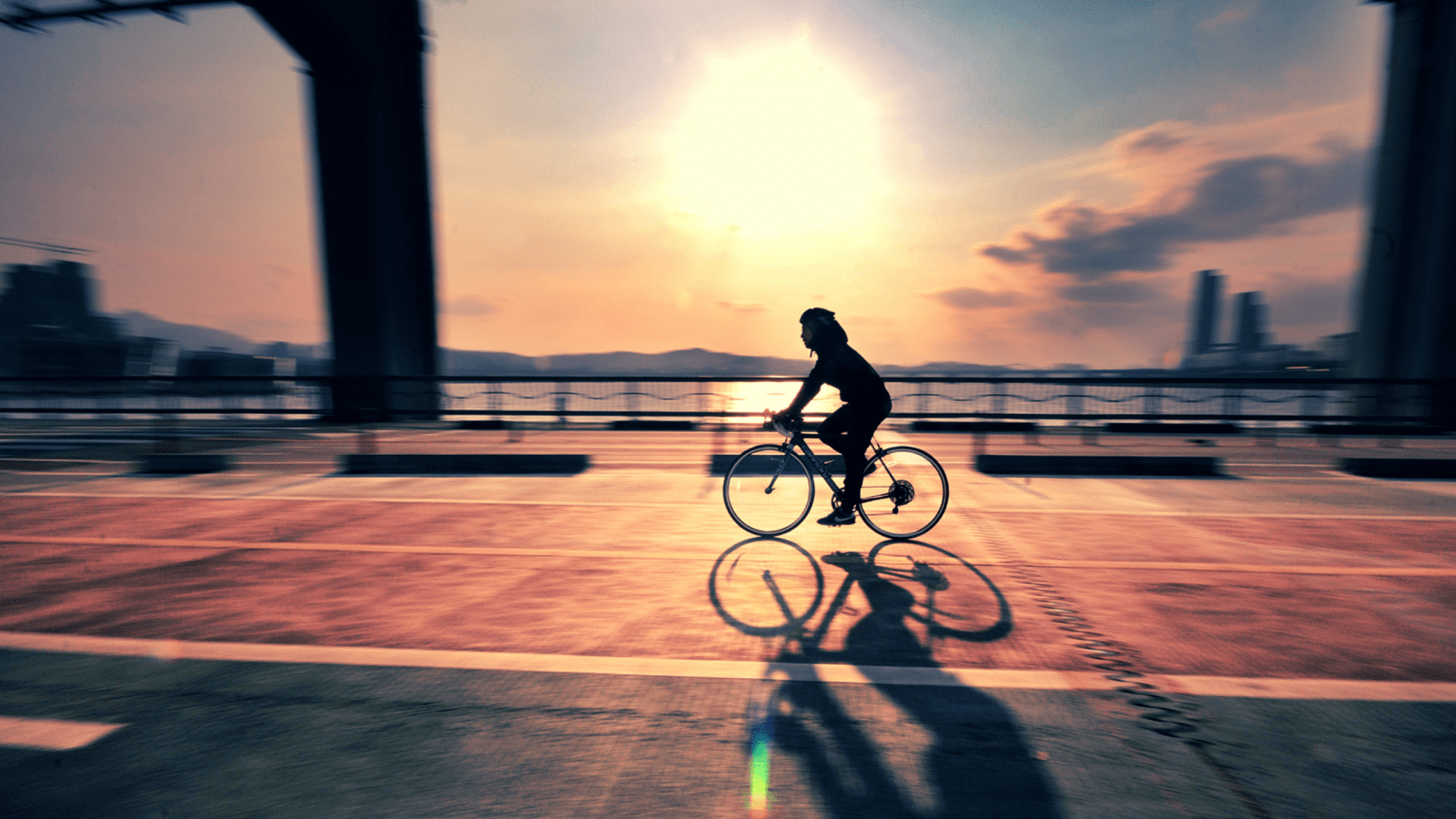 1600x900 sports, sunset, vehicle, silhouette, evening, morning, cycling, cycle sport, bicycle motocross. Mocah.org HD Desktop Wallpaper