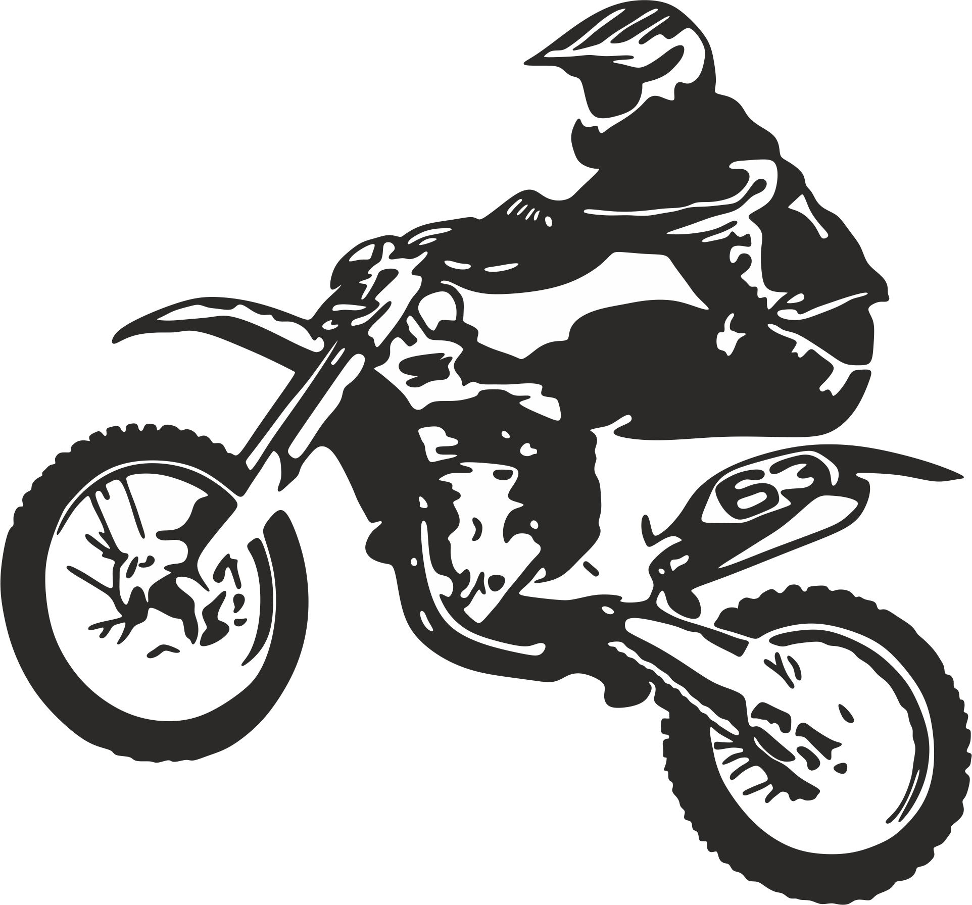 1924x1792 Silhouette Frame Clipart Bicycle Scooter Motorcycle Transparent Clip Art