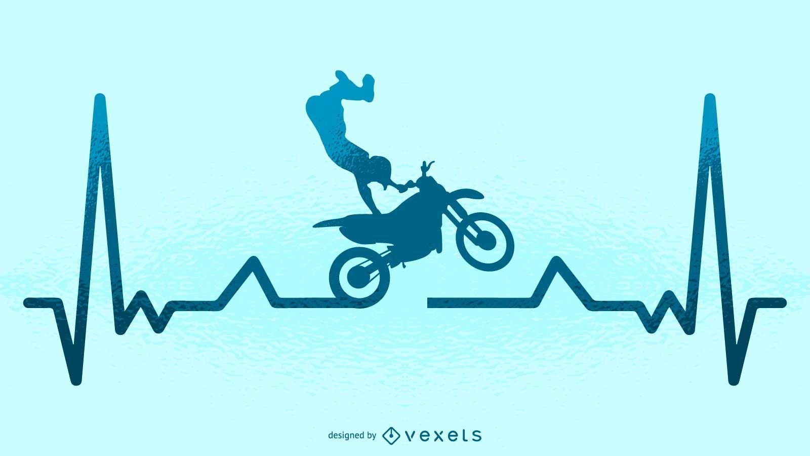 1600x900 Motocross Heartbeat Illustration