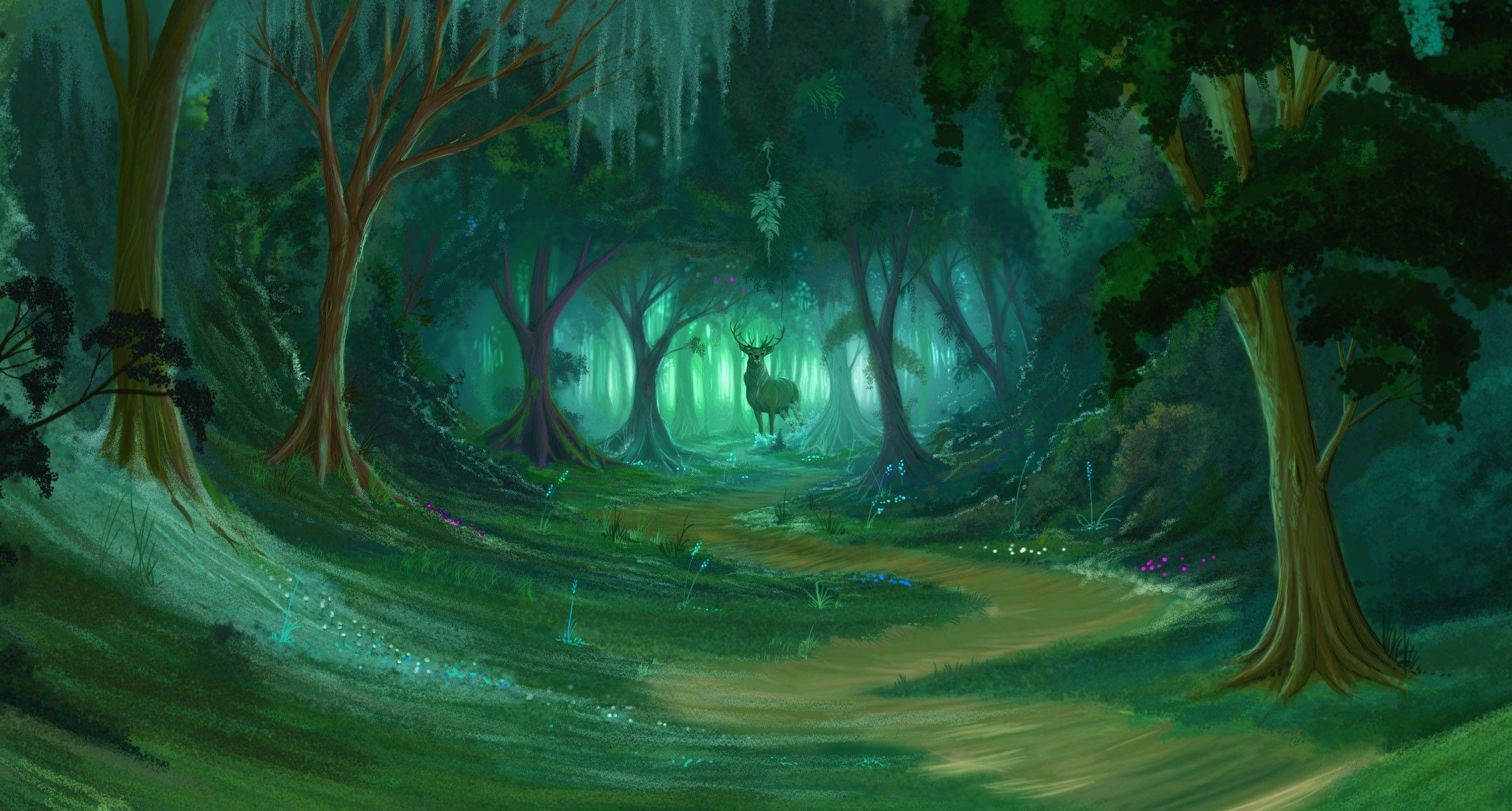 2379x1276 Download Wallpaper, Download 2560x1920 fantasy forest deer fantasy art drawings 2379x1276 wallpaper Animals HD Wallpaper, Hi Res Animals Wallpaper, High Definition Wallpaper