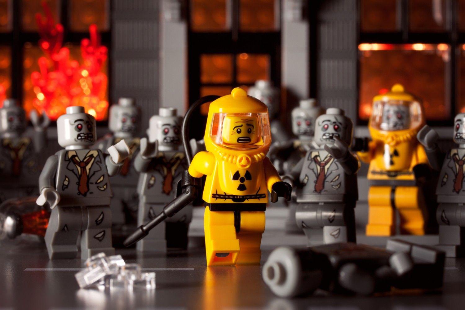 1500x1000 zombies, Hazmat, Legos wallpaper