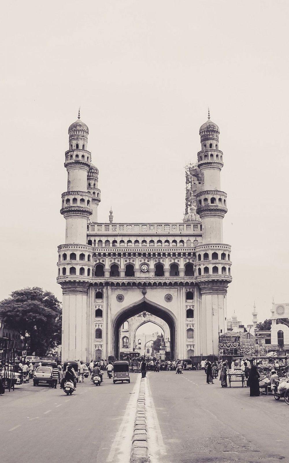 1000x1600 Charminar Black & White Free HD Mobile Wallpaper