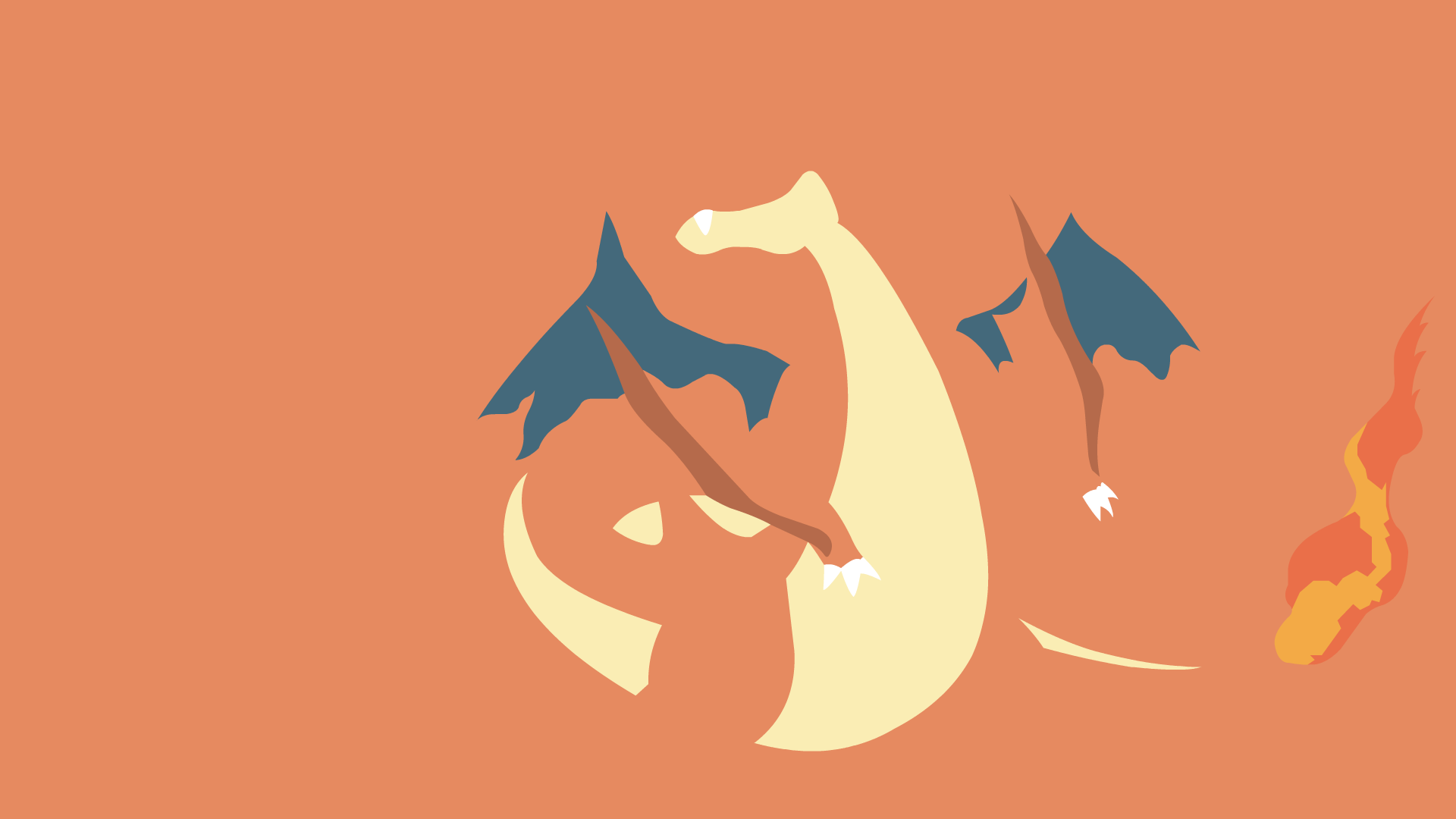 1920x1080 Minimlaist Mega Charizard Y Wallpaper