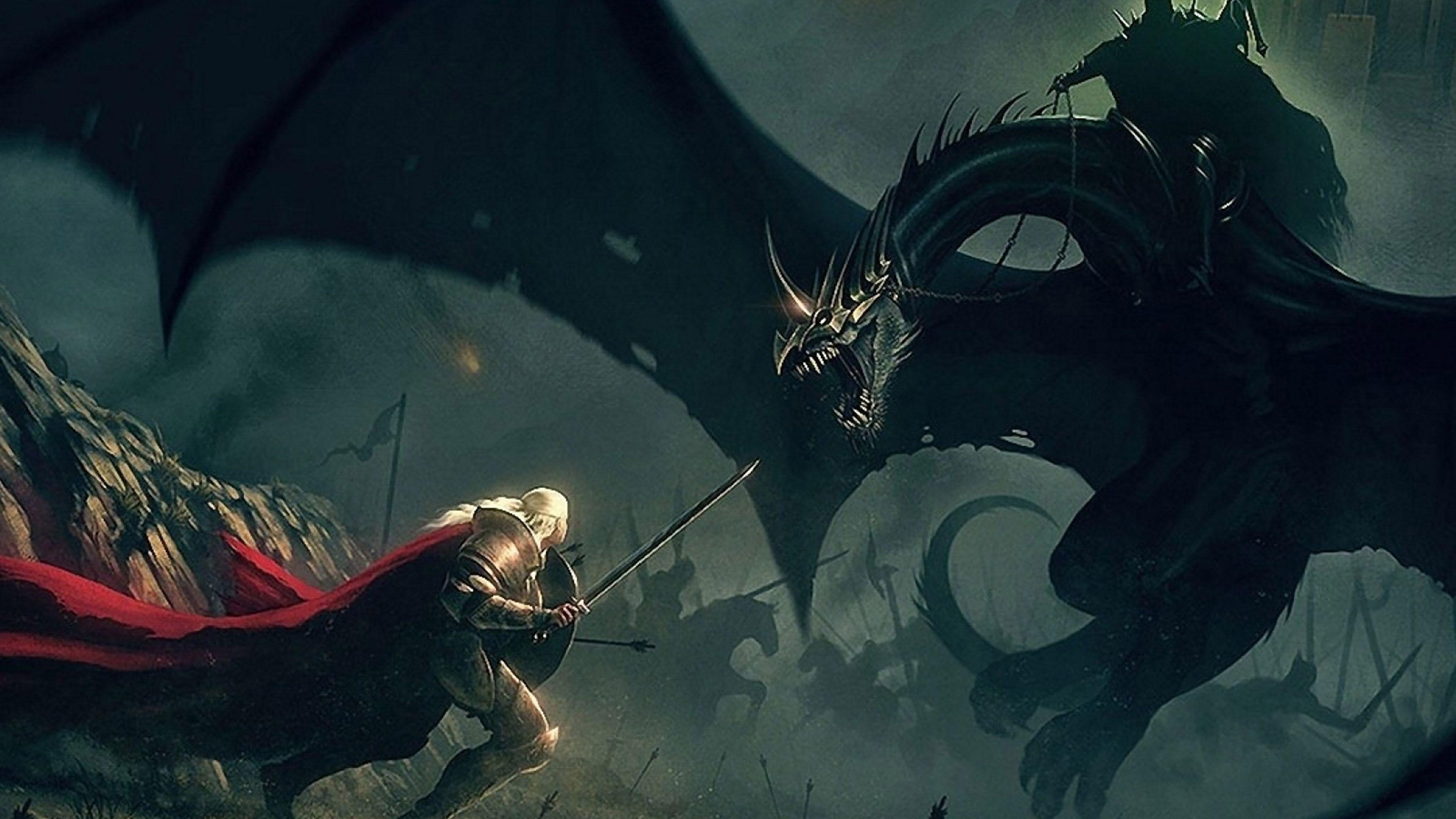3840x2160 Wings Dragons Lord Of The Rings Illust Art
