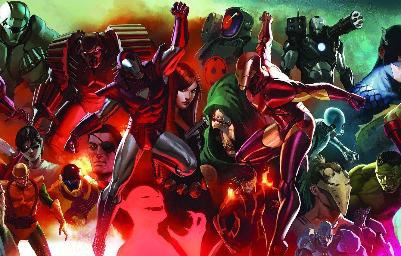 1332x850 Wallpaper marvel, captain america, thor, hulk, iron man, mandarin, dr doom, namor, Madame Masque, Iron Monger, toni stark, nick fury, war machine, ant man, iron patriot image for desktop, section фантастика