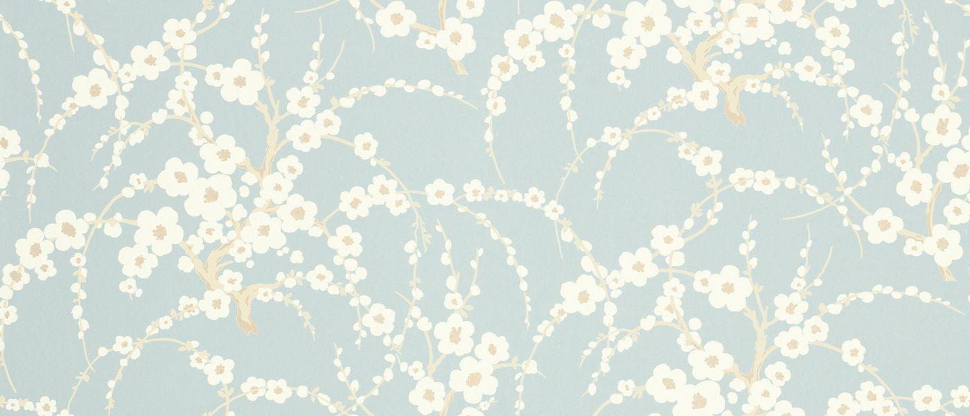 1400x600 Lori Duck Egg Floral Wallpaper
