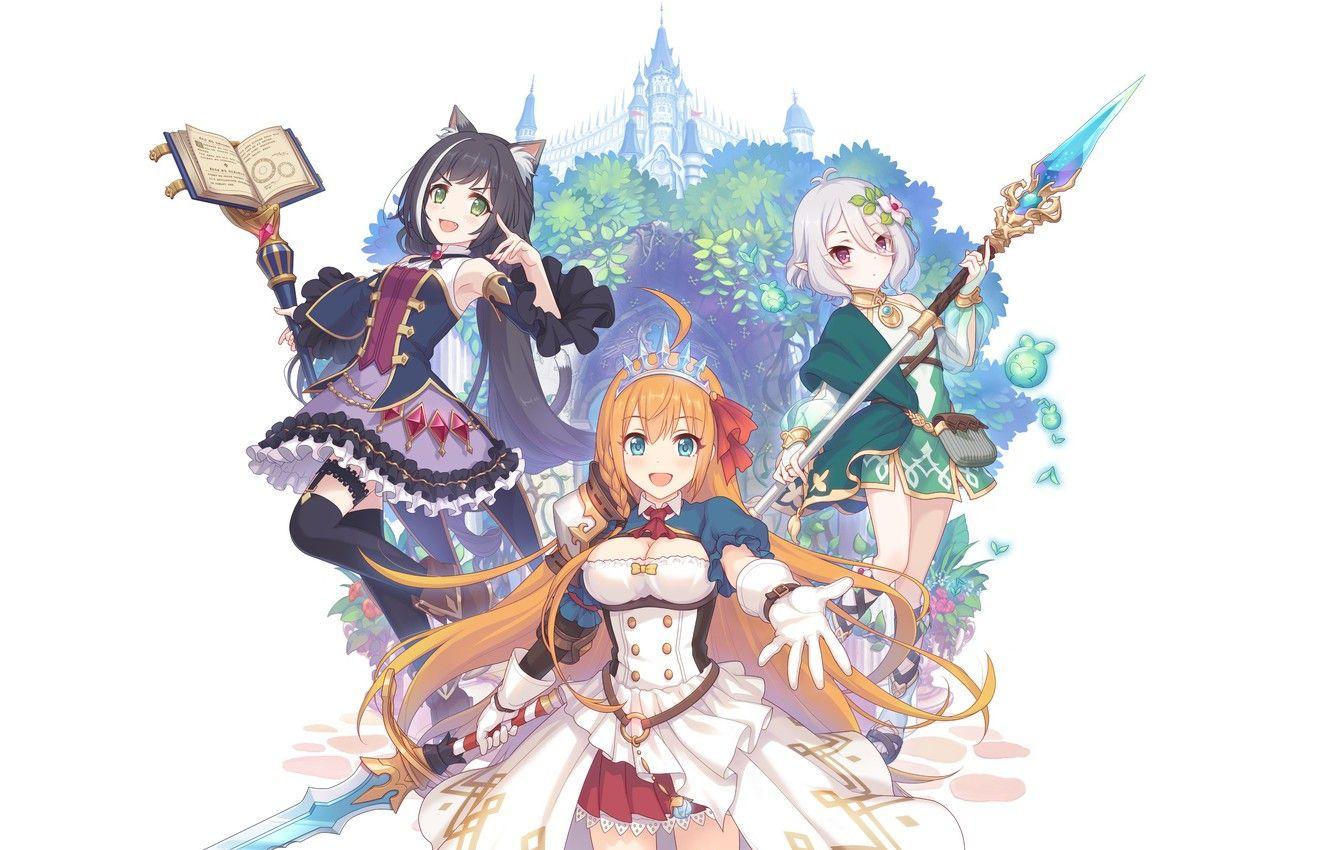 1332x850 Wallpaper girls, fantasy, trio, Eustiana of Astraea, Kokoro Natsume, Princess Connect! Re:Dive, Kiruya Momochi image for desktop, section сёнэн