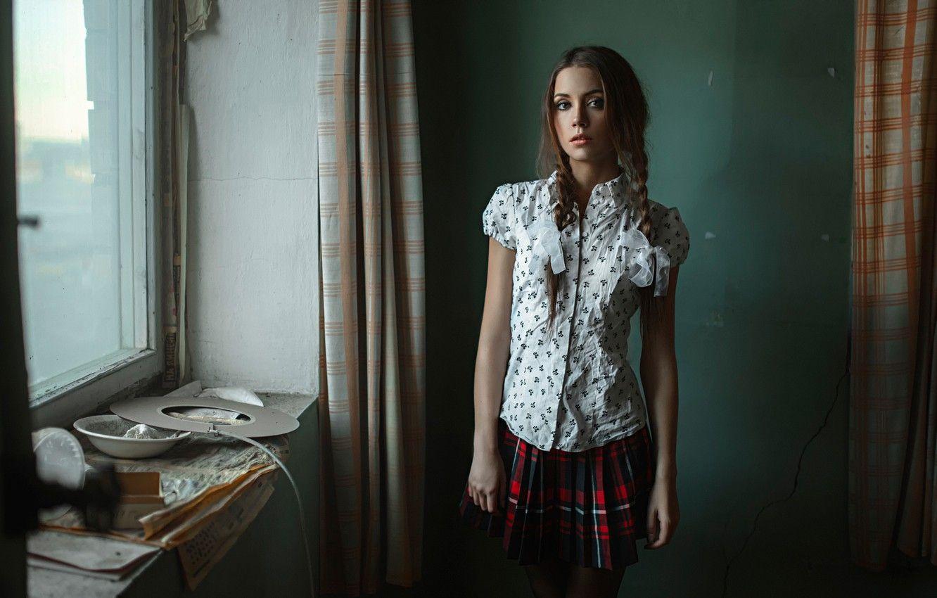 1332x850 Wallpaper schoolgirl, 1 Sep, the irony, George Chernyadev, Kseniya Kokoreva, the day of knowledge, happy holiday image for desktop, section праздники