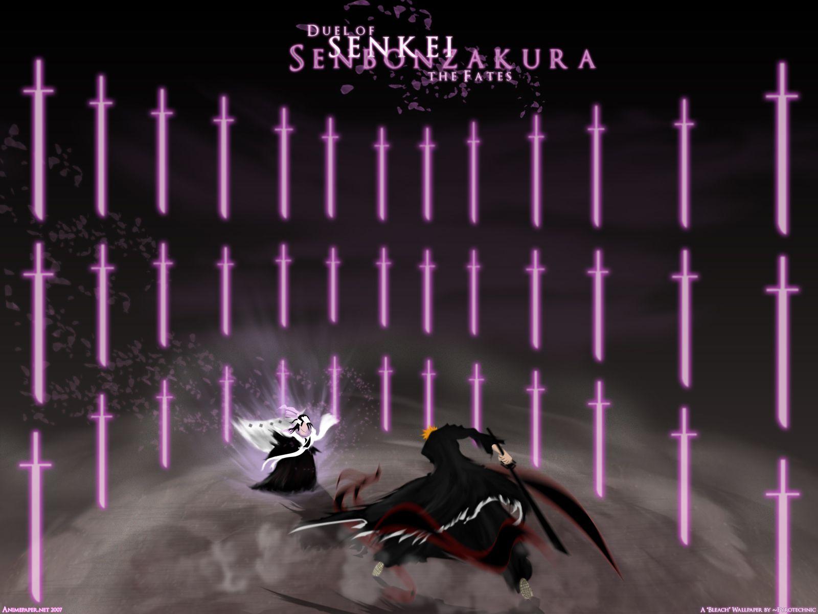 1600x1200 Bleach Kurosaki Ichigo Kuchiki Byakuya Senbonzakura wallpaperx1200
