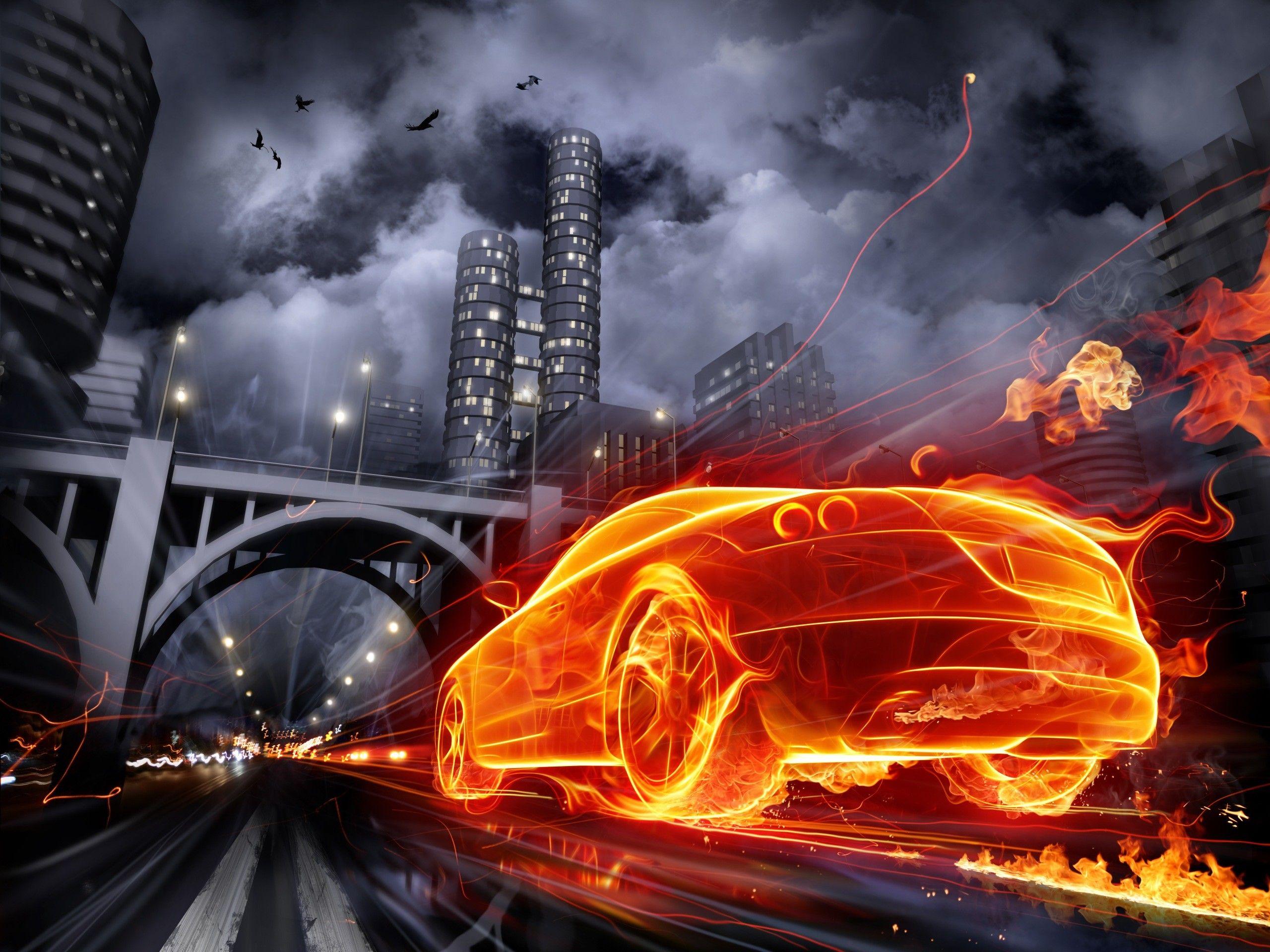 2560x1920 cars, fire, future wallpaper