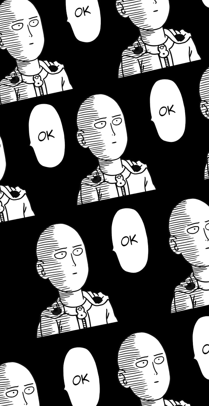 728x1416 One Punch Man Dual Monitor Wallpaper