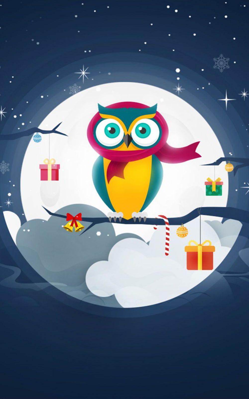 1000x1600 Christmas Owl Winter Gifts 4K Ultra HD Mobile Wallpaper