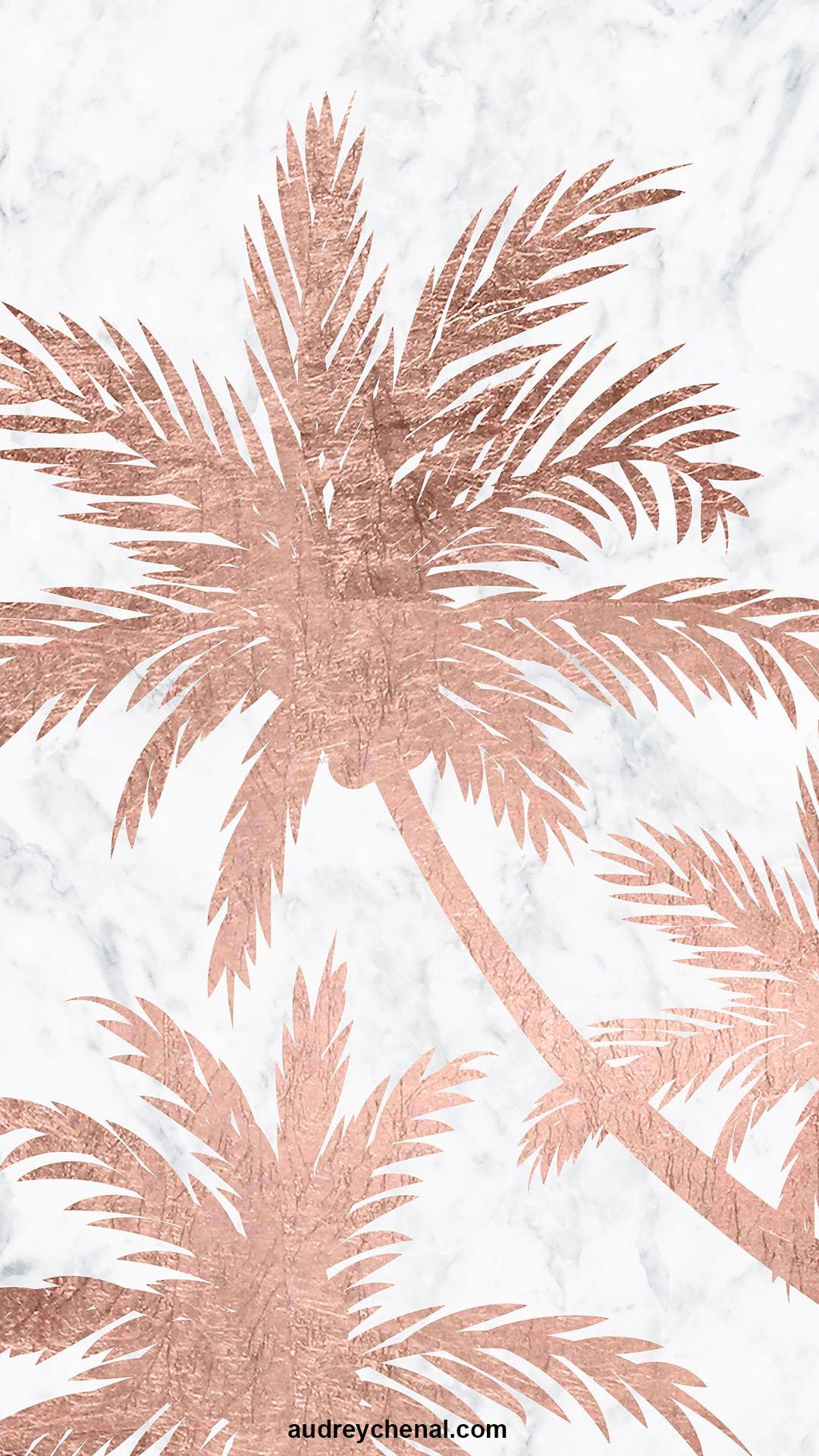 1080x1920 Rose Gold Palm Tree HD Wallpaper