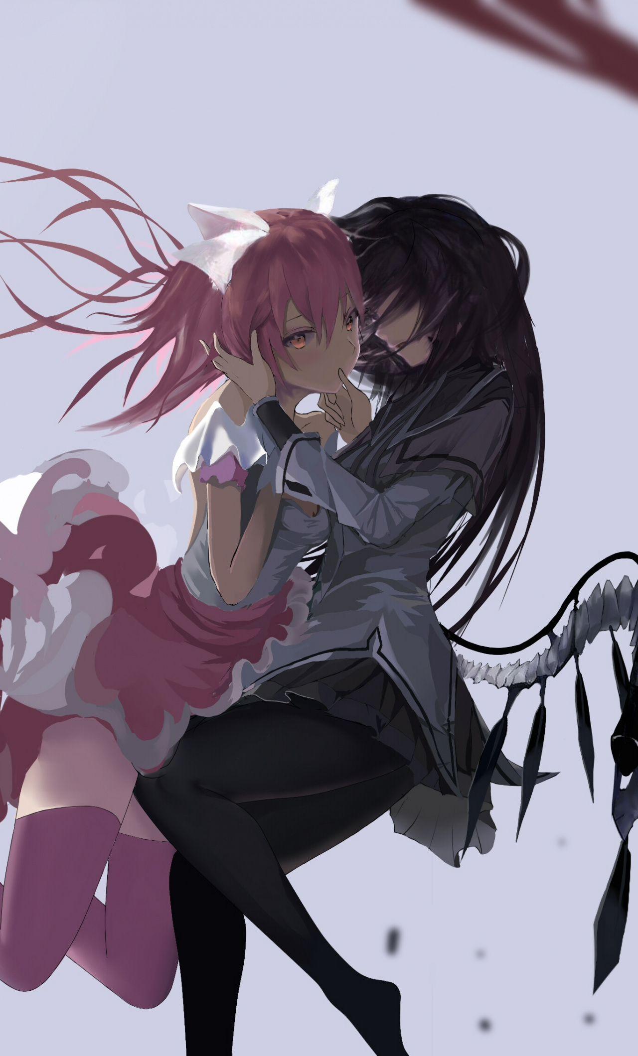 1280x2120 Download Anime girls, Homura Akemi, Madoka Kaname, The Puella Magi, artwork wallpaper, 1280x iPhone 6 Plus