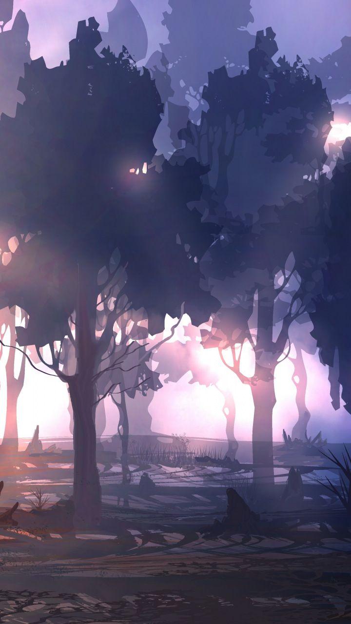 720x1280 Fantasy, dark, outdoor, forest, artwork, 720x1280 wallpaper. Art wallpaper, Landscape wallpaper, Beautiful landscape wallpaper