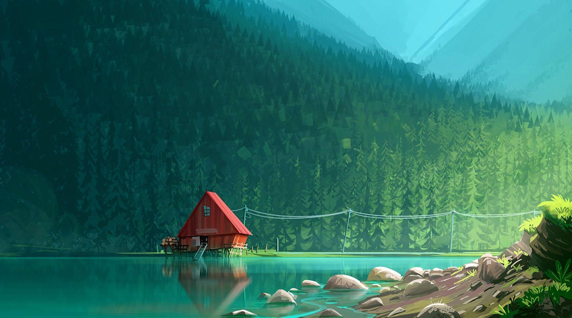 1920x1067 Minimalist Forest Wallpaper HD Wallpaper & Background Download